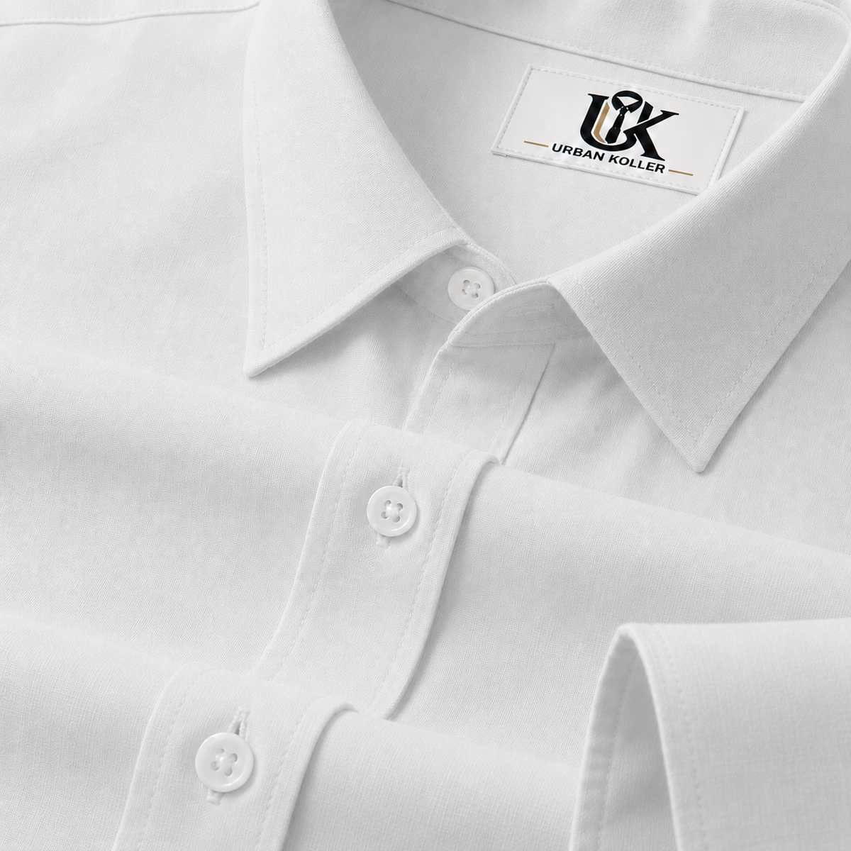 Men’s Pure White Textured Regular Fit Formal Casual Shirt, Full & Half Sleeve