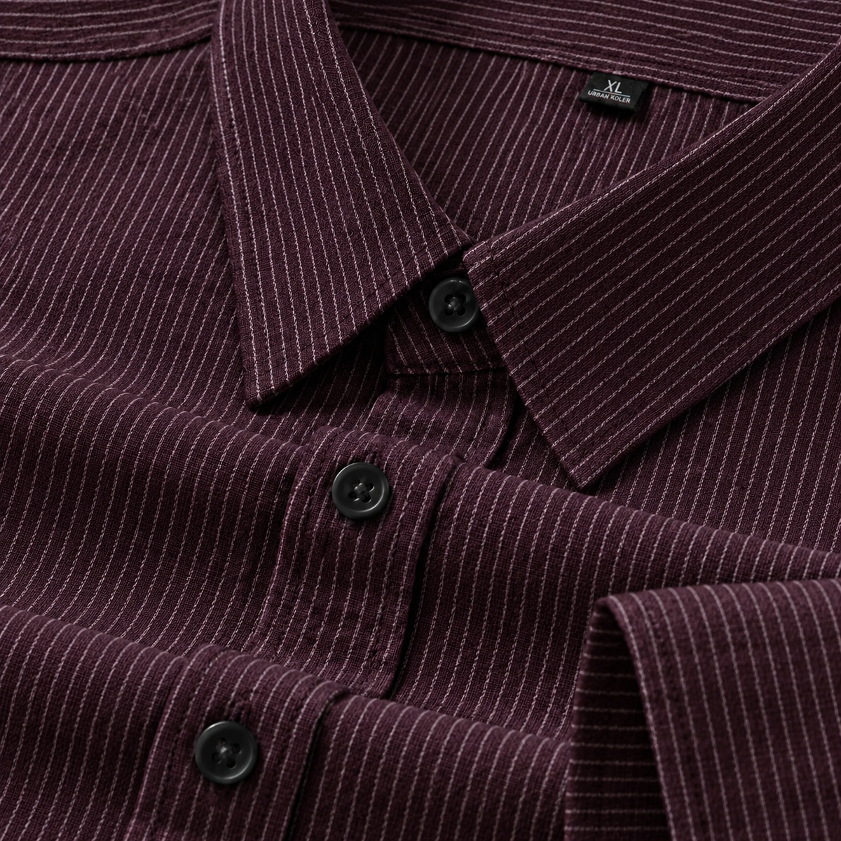 Men's Wine Micro Pinstripe Formal Shirt Regular Fit | Full & Half Sleeve Main image