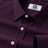 Men’s Royal Plum Purple Textured Regular Fit Formal Casual Shirt, Full & Half Sleeve