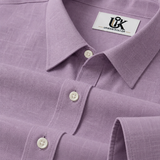 Men’s Lavender Lilac Textured Regular Fit Formal Casual Shirt, Full & Half Sleeve