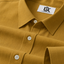 Men’s Antique Mustard Gold Textured Regular Fit Formal Casual Shirt, Full & Half Sleeve