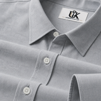 Men’s Light Steel Grey Textured Shirt, Regular Fit Formal Casual Full & Half Sleeve