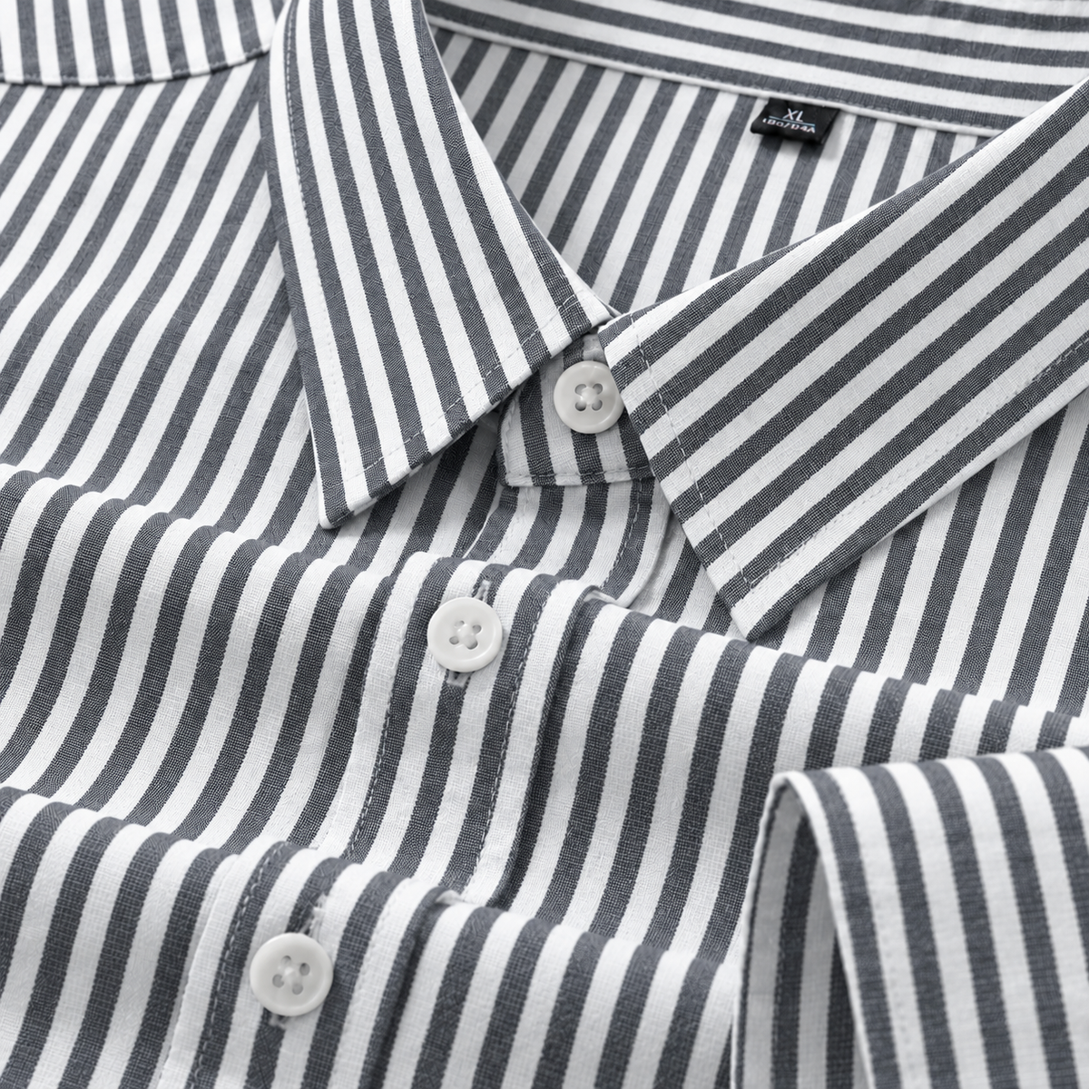 Men's White Black Stripe Regular Fit Formal Shirt | Full & Half Sleeve Main image