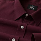 Oxblood Red Two Toned Premium Oxford Cotton Shirt