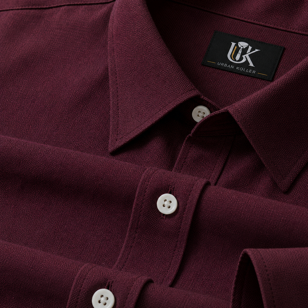 Oxblood Red Two Toned Premium Oxford Cotton Shirt