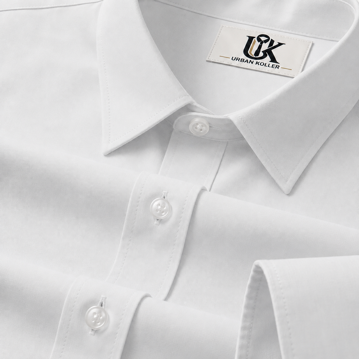 Men’s Bright White Solid Regular Fit Formal Casual Shirt, Full & Half Sleeve Main image