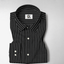 Ebony Black and Snow White Stripes Oxford Cotton Shirt