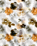 Bright White With Lark Yellow and Kombu Green Hibiscus Flowers Printed Cotton Linen Shirt