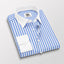 Robbia Blue And Milky White Stripes Oxford Structured Designer Cotton Shirt