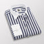 Men's Navy Blue White Bold Stripe Formal Shirt Regular Fit Premium Casual Wear