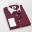 Men’s Burgundy White Vertical Striped Shirt | Contrast Collar & Cuffs | Full & Half Sleeve | Regular Fit Formal Casual Shirt