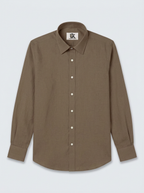 Men’s Walnut Brown Textured Regular Fit Formal Casual Shirt, Full & Half Sleeve