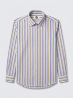 Men's Multicolor Fine Striped Regular Fit Formal Shirt | Full & Half Sleeve