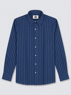 Men's Blue Vertical Stripe Formal Shirt Regular Fit | Full & Half Sleeve