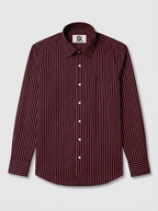 Men's Maroon Pinstripe Formal Shirt Regular Fit | Full & Half Sleeve
