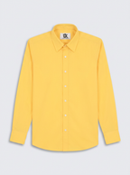 Men’s Golden Yellow Solid Regular Fit Formal Casual Shirt, Full & Half Sleeve