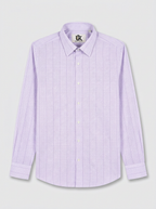 Men's Lavender Textured Formal Shirt Regular Fit | Full & Half Sleeve