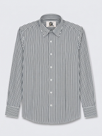 Men's White Black Stripe Regular Fit Formal Shirt | Full & Half Sleeve
