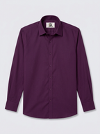 Men’s Royal Plum Purple Textured Regular Fit Formal Casual Shirt, Full & Half Sleeve
