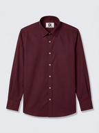 Men’s Burgundy Maroon Textured Regular Fit Formal Casual Shirt, Full & Half Sleeve