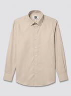 Men’s Cream Beige Textured Regular Fit Formal Casual Shirt, Full & Half Sleeve