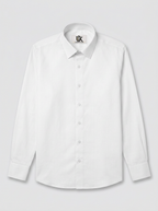 Men’s Pure White Textured Regular Fit Formal Casual Shirt, Full & Half Sleeve