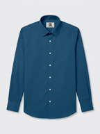 Men’s Deep Ocean Blue Solid Regular Fit Formal Casual Shirt, Full & Half Sleeve