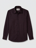 Men's Wine Micro Pinstripe Formal Shirt Regular Fit | Full & Half Sleeve