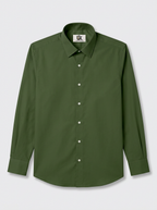 Men’s Army Olive Green Solid Regular Fit Formal Casual Shirt, Full & Half Sleeve