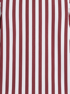 Men's White & Rust Red Striped Regular Fit Formal Shirt | Full & Half Sleeve