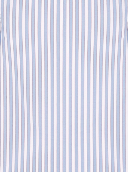 Men's Sky Blue & White Vertical Striped Regular Fit Formal Shirt | Full & Half Sleeve