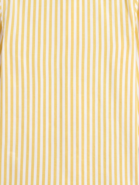 Men's Mustard Yellow & White Striped Regular Fit Formal Shirt | Full & Half Sleeve