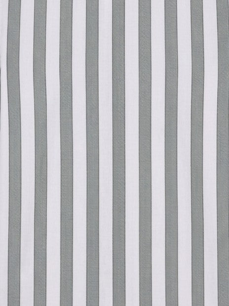 Men's White & Grey Vertical Striped Regular Fit Formal Shirt | Full & Half Sleeve