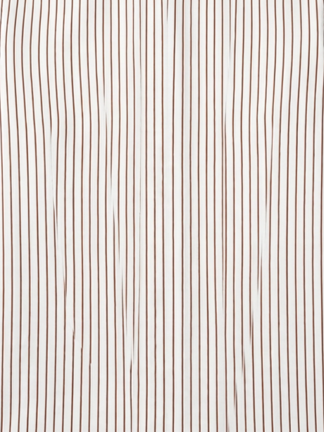 Men’s White & Brown Vertical Stripe Regular Fit Formal Casual Shirt, Full & Half Sleeve