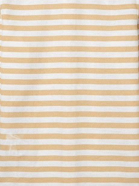 Men's White & Beige Horizontal Striped Regular Fit Formal Shirt | Full & Half Sleeve