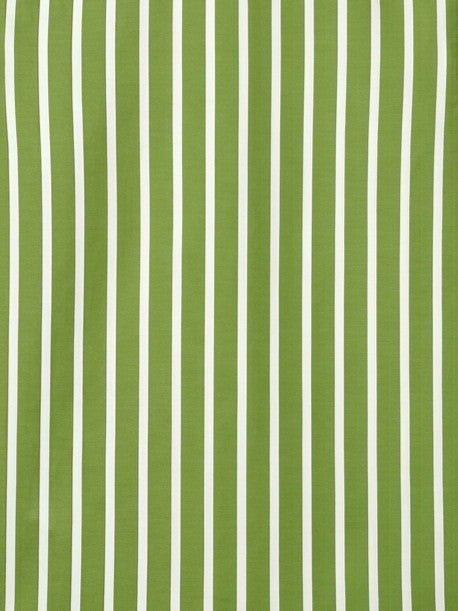Men's Green & White Vertical Striped Regular Fit Formal Shirt | Full & Half Sleeve