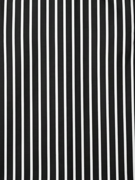 Men's Black & White Striped Regular Fit Formal Shirt | Full & Half Sleeve