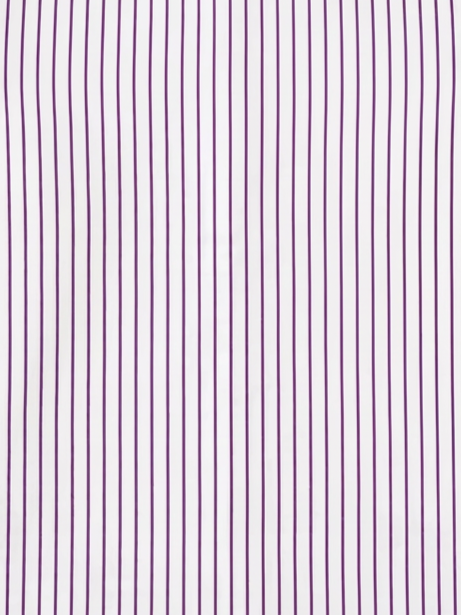 Men's White & Royal Purple Striped Regular Fit Formal Shirt | Full & Half Sleeve
