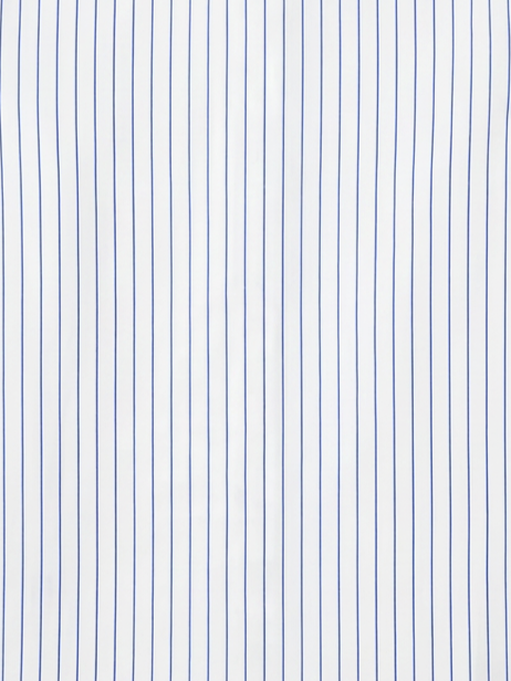 Men's White & Royal Blue Pinstripe Regular Fit Formal Shirt | Full & Half Sleeve