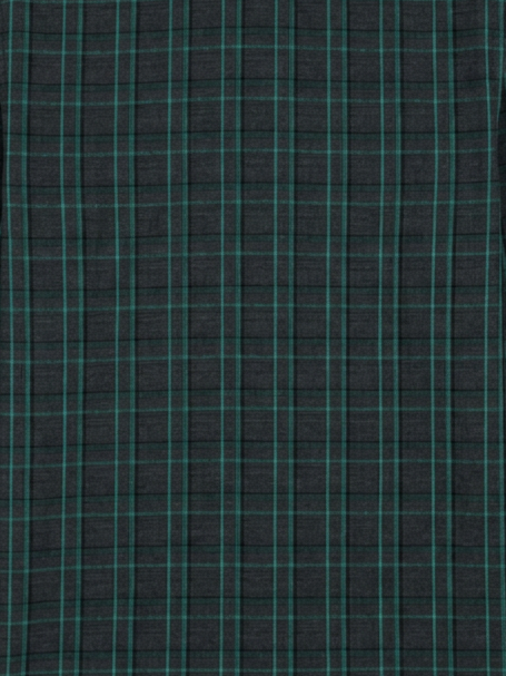 Men's Charcoal Grey & Emerald Green Checked Regular Fit Formal Shirt | Full & Half Sleeve
