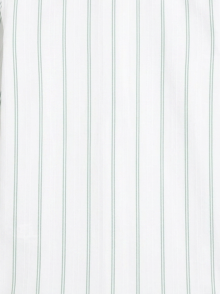 Men's White & Mint Green Striped Regular Fit Formal Shirt | Full & Half Sleeve