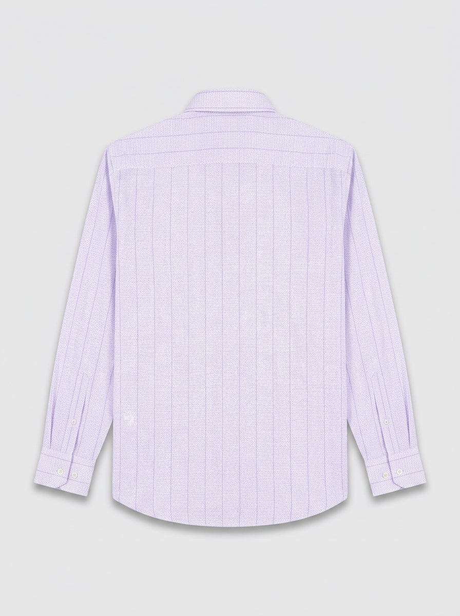 Men's Lavender Textured Formal Shirt Regular Fit | Full & Half Sleeve