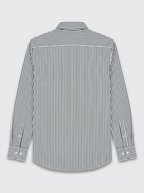 Men's White Black Stripe Regular Fit Formal Shirt | Full & Half Sleeve