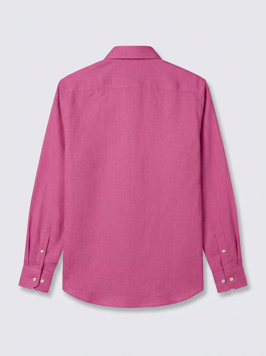 Men’s Fuchsia Pink Textured Regular Fit Formal Casual Shirt, Full & Half Sleeve