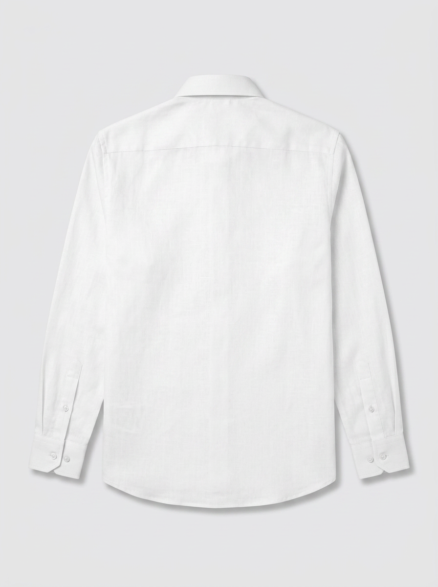Men’s Pure White Textured Regular Fit Formal Casual Shirt, Full & Half Sleeve