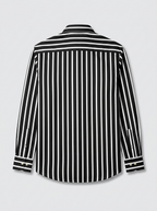 Men's Black & White Striped Regular Fit Formal Shirt | Full & Half Sleeve