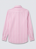 Men’s Pink & White Vertical Striped Regular Fit Formal Casual Shirt, Full & Half Sleeve