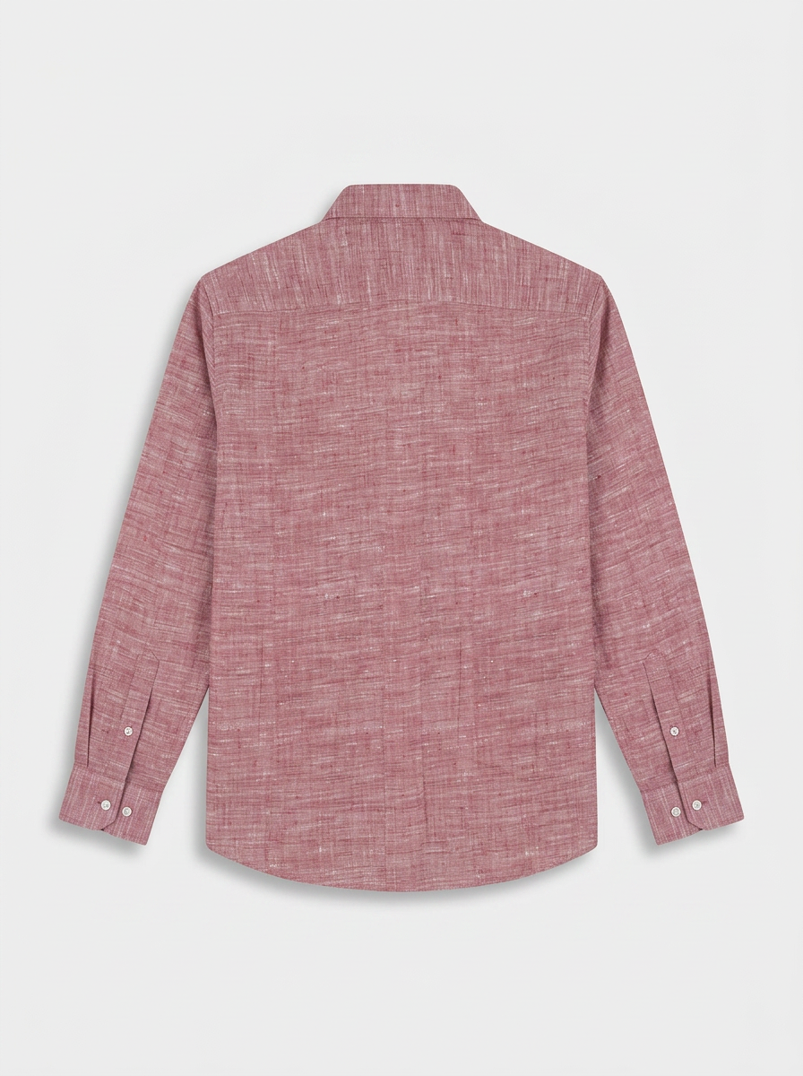 Men’s Dusty Rose Pink Slub Textured Regular Fit Formal Casual Shirt