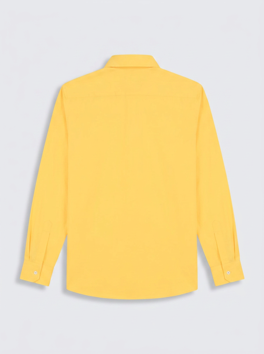 Men’s Golden Yellow Solid Regular Fit Formal Casual Shirt, Full & Half Sleeve