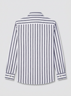 Men's Blue & White Vertical Striped Regular Fit Formal Shirt | Full & Half Sleeve